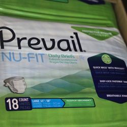 Prevail Nu-Fit Adult Daily Briefs Size Lrg
