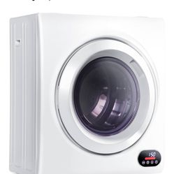 Euhomy Compact Laundry Dryer, 3.5 cu ft Front Load Stainless Steel Clothes Dryers With Exhaust Pipe, 1500W, LCD Control Panel FREE DELIVERY UP 1 HOUR