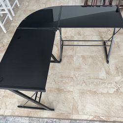 Glass L Shaped Computer Desk