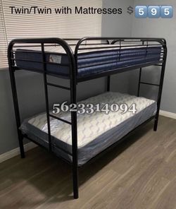 Literas. Cameron. Twin/Twin Bunk Beds w/Mattresses