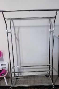 Clothes Rack Heavy Duty Rack 630 LBS Capacity for Fashion Display, Foldable & Portable with Wheels for Easy Movement