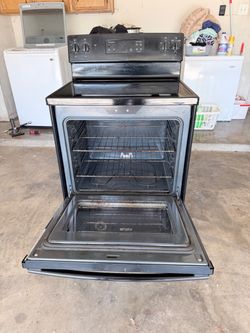 Black Electric Range Stove with Glass Cooktop