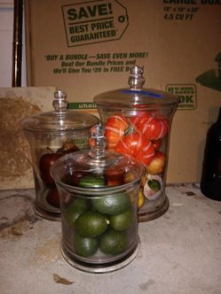 Large glass fruit jars with lids