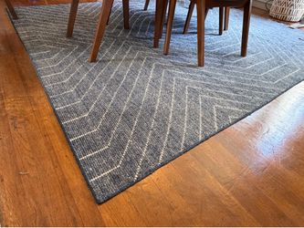Article Parallel Wave Blue / White Rug 8 x 10