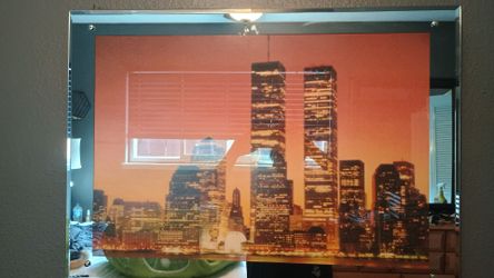 NYC Twin Towers Skyline Framed Wall Art