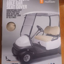 Fairway Light Khaki Terry Cloth Golf Car Seat Cover New In Box Never Used