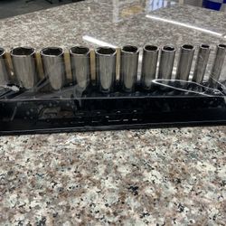 Snap-on Tools 112STMMY 12 pc 1/4" 6-Point Metric Flank Drive Deep Socket Set