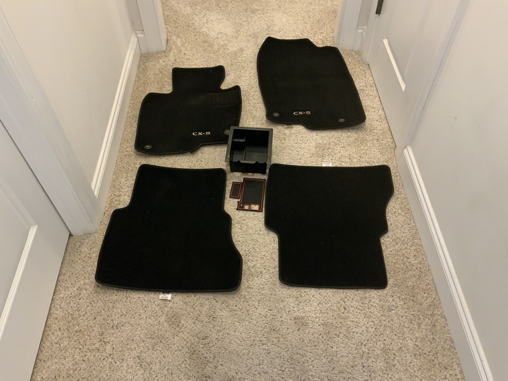 Mazda CX 5 Original Floor Mats, Front and Back With Extra Console Insert