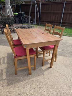 IKEA JOKKMOKK Solid Pine Dinette with 4 Chairs