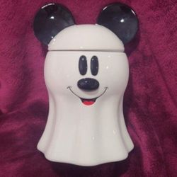 Disney Mickey Mouse Ghost Cookie Jar Canister 10" Tall New