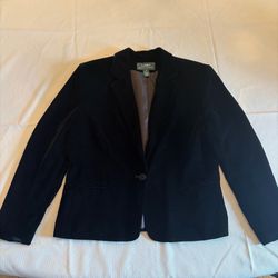 Lauren Ralph Lauren Blazer Womens 16 Black Velvet Silk Blend GORGEOUS
