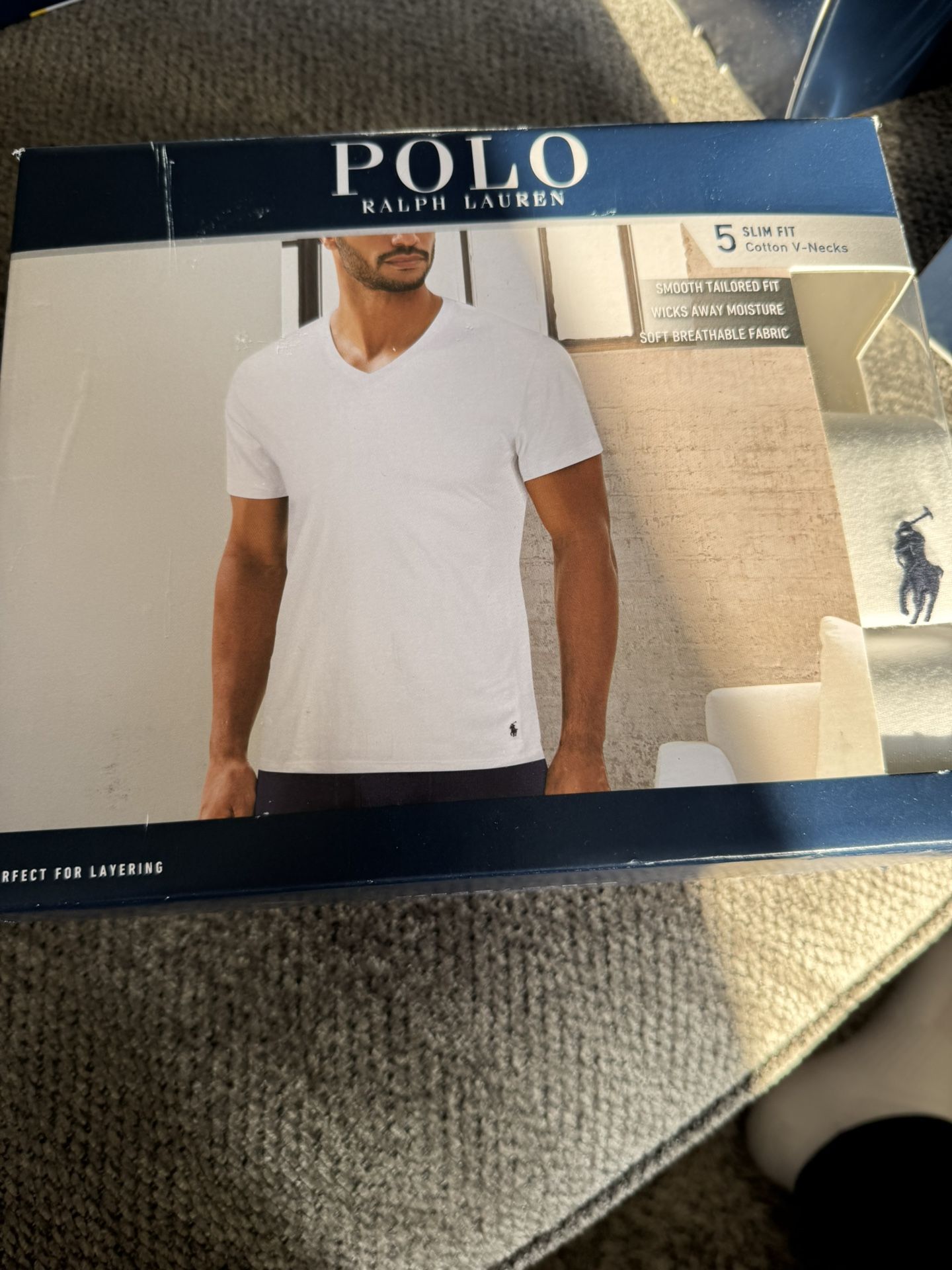 Polo Slim Fit White Classic V-neck