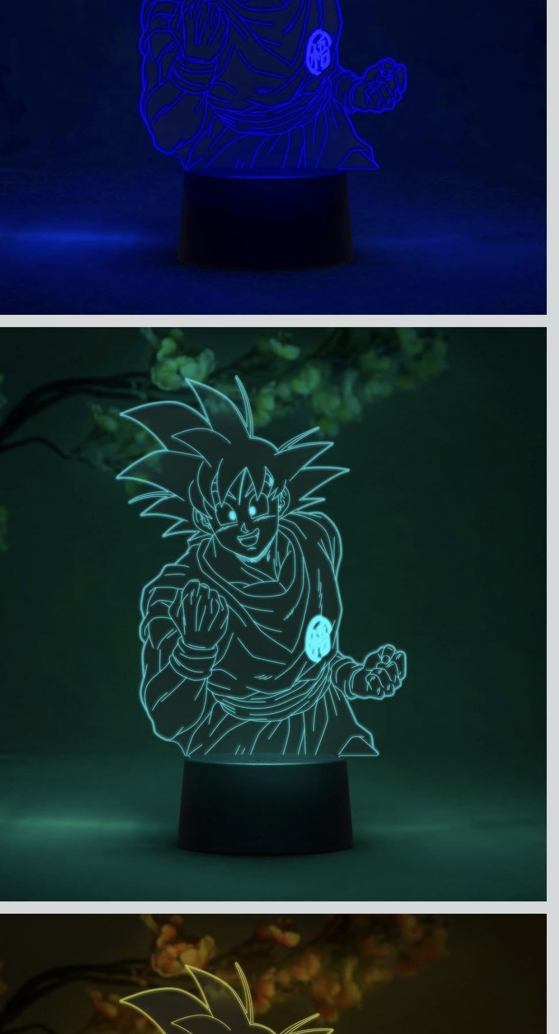 New Goku Dragon Ball Anime Led Color Changing 3D Lamp