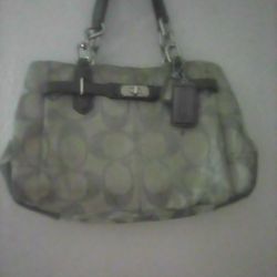 Lilac And Gray Authentic COACH Purse With Adjustable Bed 