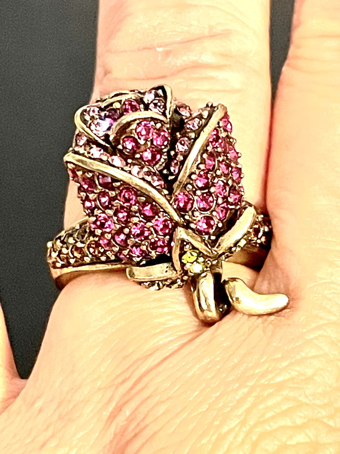 Heidi Daus Stunning Rose Ring sz 8