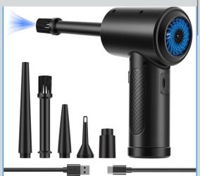 🔥Brand new🔥 Compressed Air Duster,Fulljion 3-Gear to 51000RPM Electric Air Duster Portable Air Blower with LED Light, 6000mAhRechargeable Cordless A