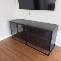 Crate & Barrel  Casement 66” Black Credenza