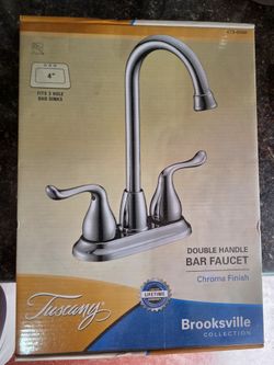 Tuscany Double Handle Bar Faucet Chrome