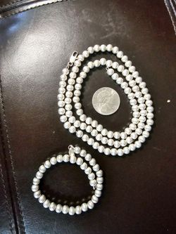 24" CHAIN, 7.5" BRACELET. 925 STERLING SILVER VINTAGE HEAVY CASH FIRM IN NORWALK