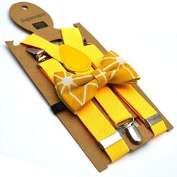 Yellow Kids Suspenders and Bow Tie Set