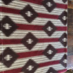 Woolrich Blanket Throw Brown/red Sherpa Aztec Pattern Vintage