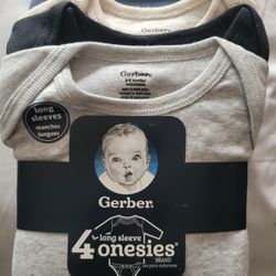 Gerber Long Sleeve Onsies Size 6-9 Months 