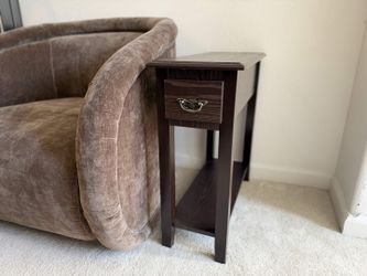 Dark Espresso Slim End Table with Drawe
