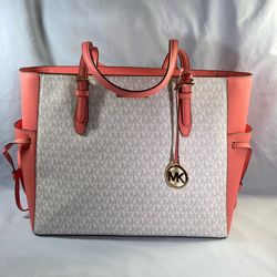 Michael Kors New Gilly Grapefruit Lg Drawstring Travel Tote NWT Ret $428