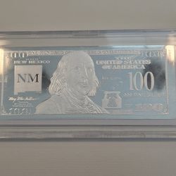 New Mexico $100 1oz .999 Fine Silver Bar COA