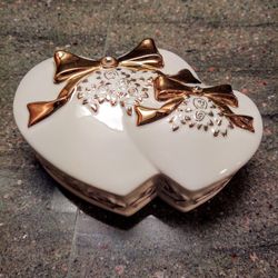 Vintage Mikass Porcelain Musical Jewelry Box