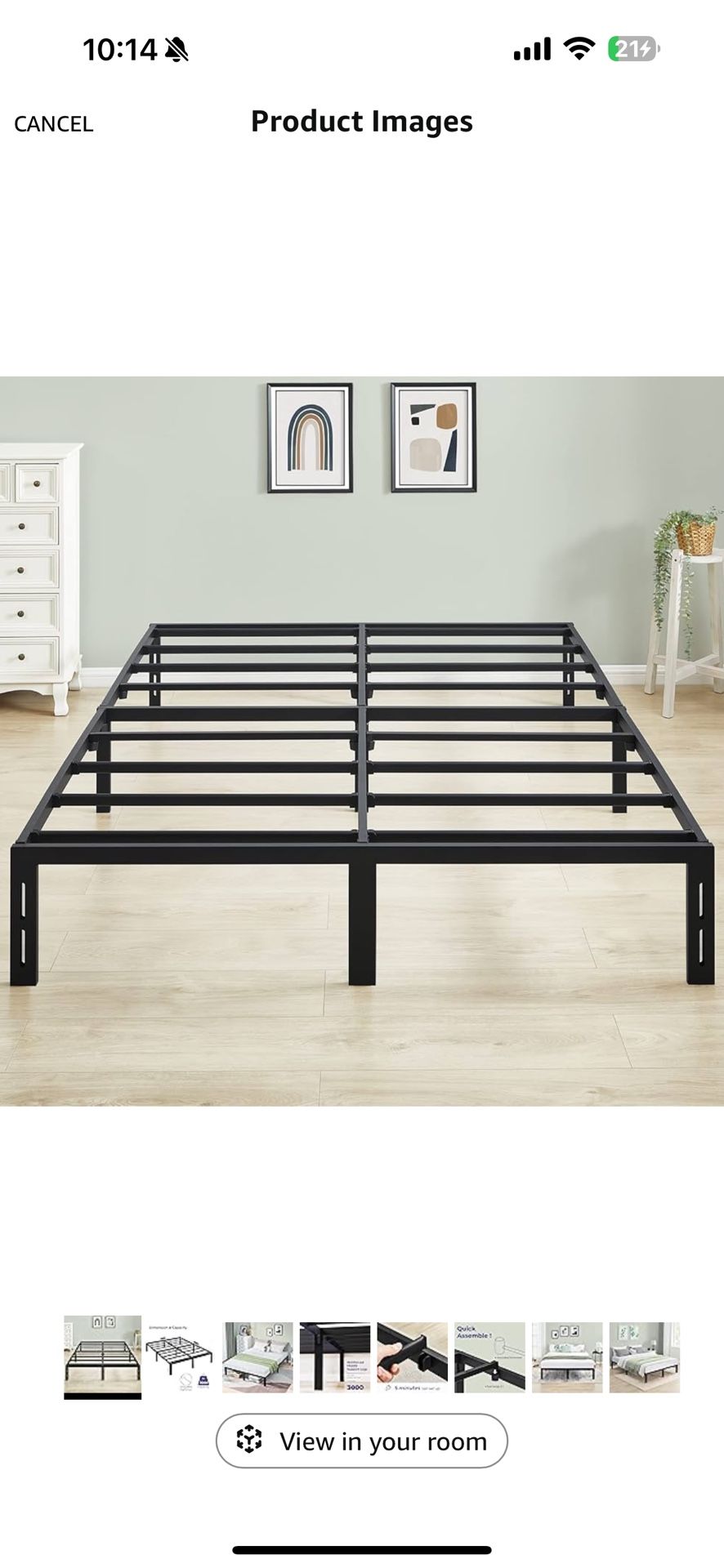 Full Bed Size Metal Bed Frame Heavy Duty 