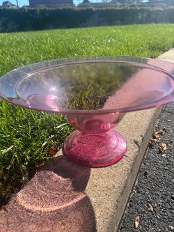 Vintage pink glass Foxchase  25.00