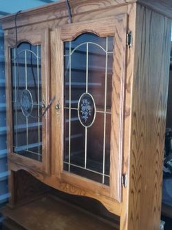 Wood Display Cabinets with Glass Doors