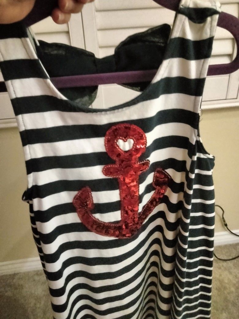 Girls 8 Tommy Bahama Cotton Red, White,Blue Dress