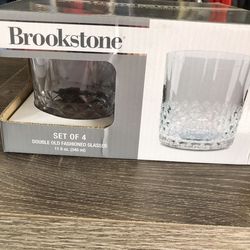 New Brookstone Set of 4 Old Fashion Glasses