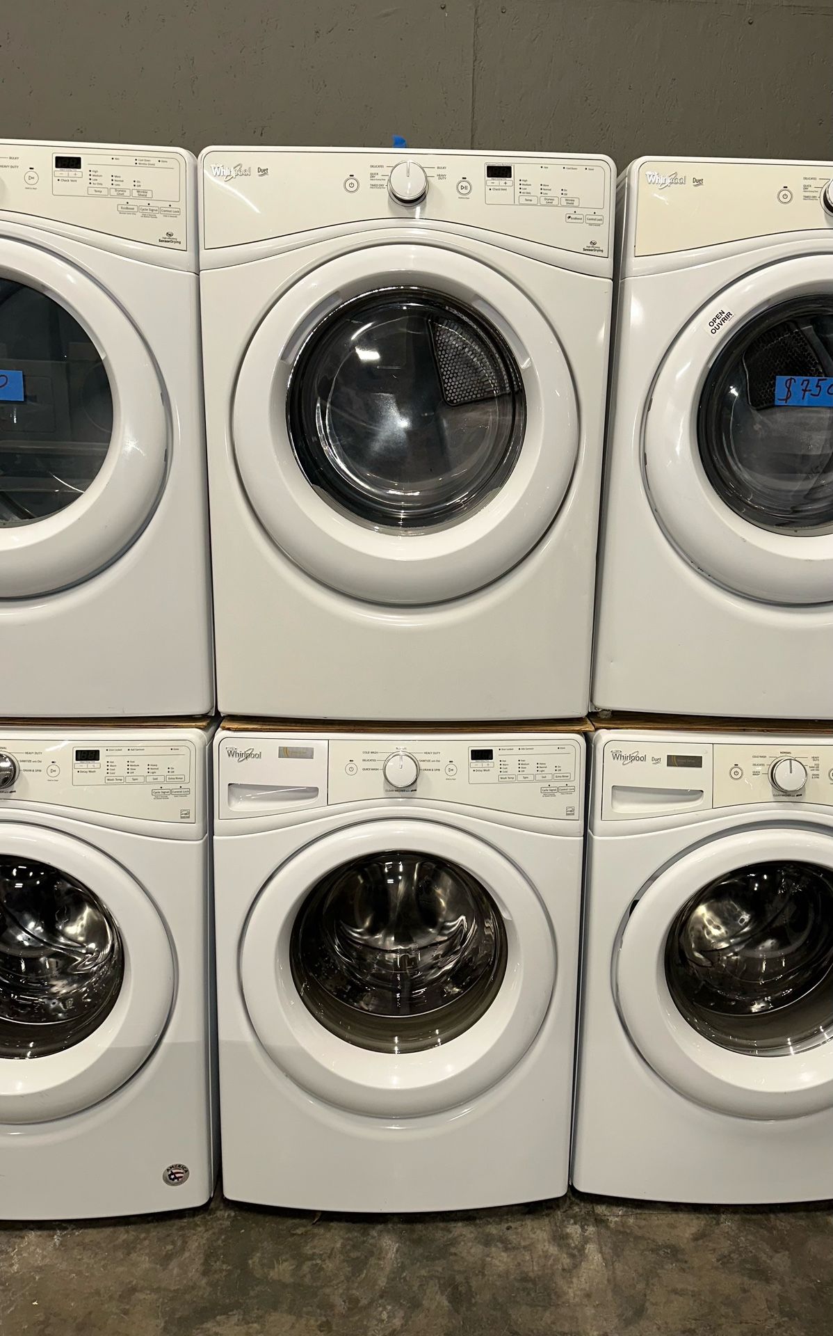 WHIRLPOOL XL CAPACITY WASHER DRYER ELECTRIC SET