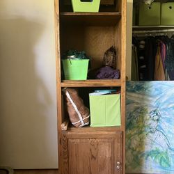 Wood Bookshelf with lighting & lock options