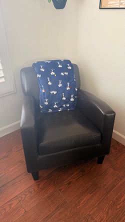 Dark Brown Faux Leather Armchair