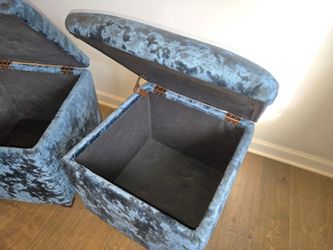 Two Storage Ottoman Cubes, Sturdy Seat, with Hinges.