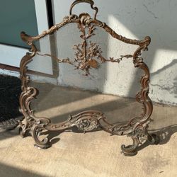Antique French Fire Screen With Fire Guards, Paris Parisian, Shabby Chic