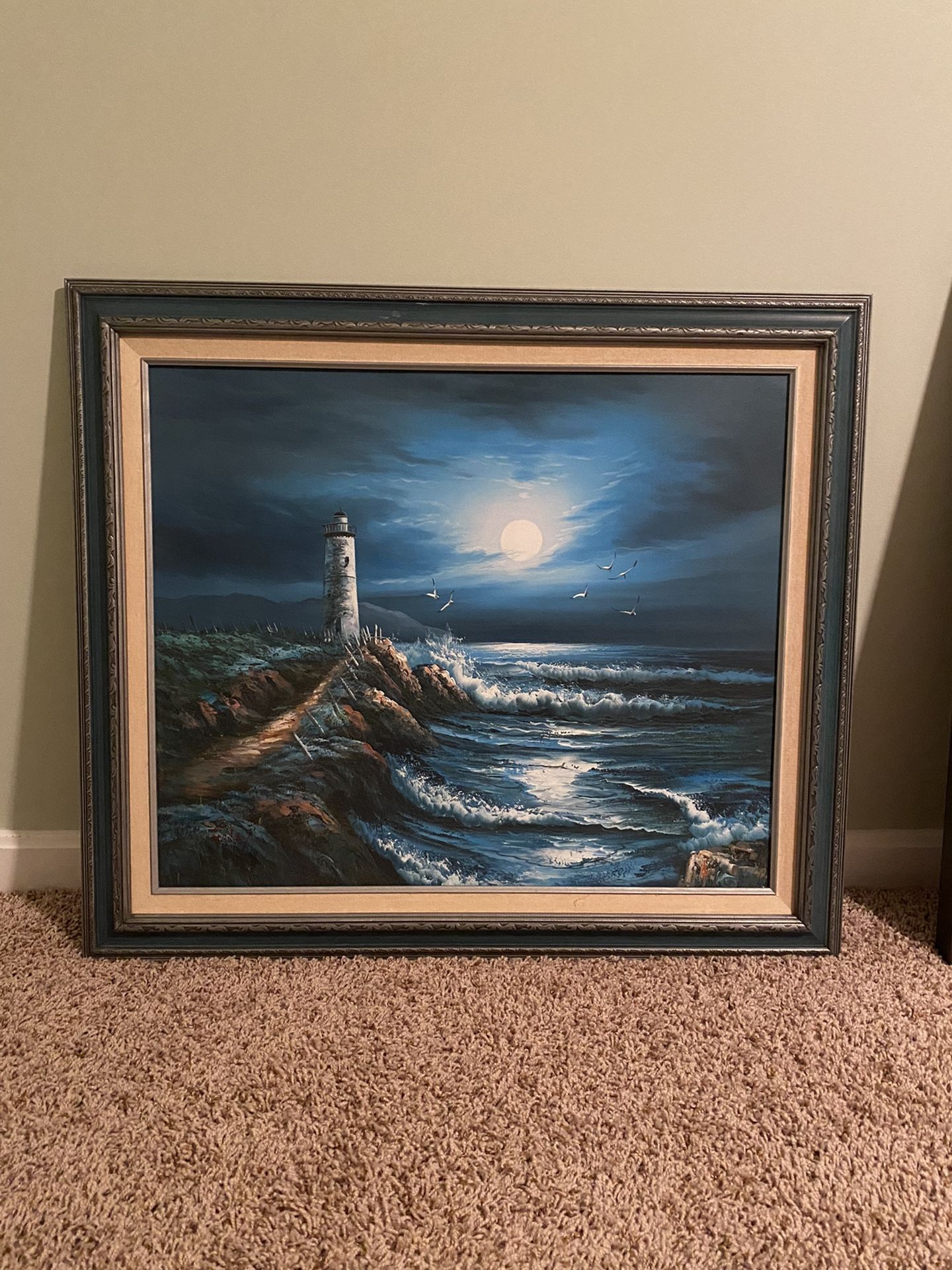 Framed Canvas Art Lighthouse 29x26