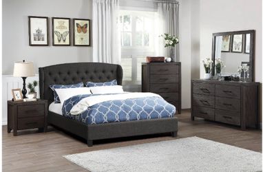 Tufted Queen size bed frame and mattress orthopedic
