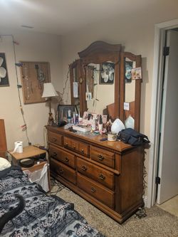 Dresser with Tri-fold Mirror - Sturdy Construction!