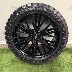 New 22 inch gloss black zl1 style wheels wrapped in 33x12.50R22 atturo MT tires