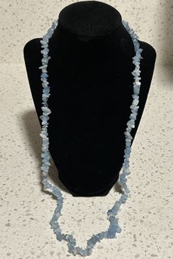 Aquamarine Natural Chipped Stone Necklace