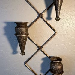 Beautiful Vases & Metal Wall Art - 28in X 11in