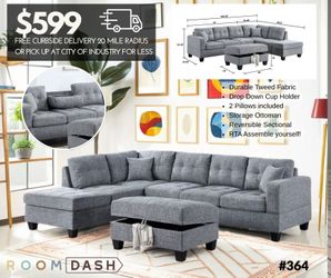 Sectional Sofa In HIGH quality TWEED fabric