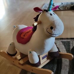 B. Toys UNICORN Plush Wooden Rocking Horse