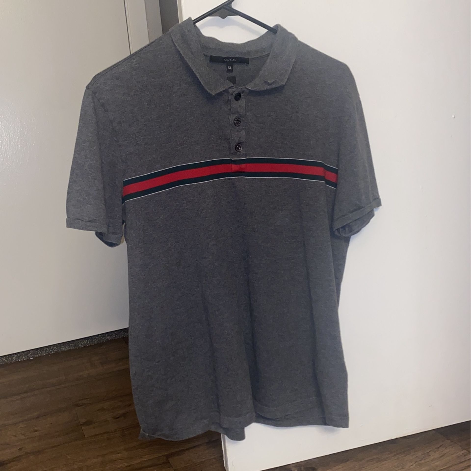 Vintage Gucci Gray Short Sleeved Polo Shirt PLEASE READ