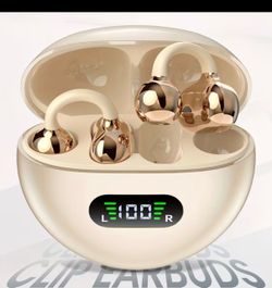AOC OWS Clip-On Headphones, Open-Ear Wireless Headphones with Pretty Detachable Loops, Comfortable Non-Ear Design with Hi-Fi Sound, Voice Noise Suppre